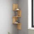 Ραφιέρα Γωνιακή Τοίχου Insta Pakoworld Σε Oak Απόχρωση 25X25X105,5Εκ