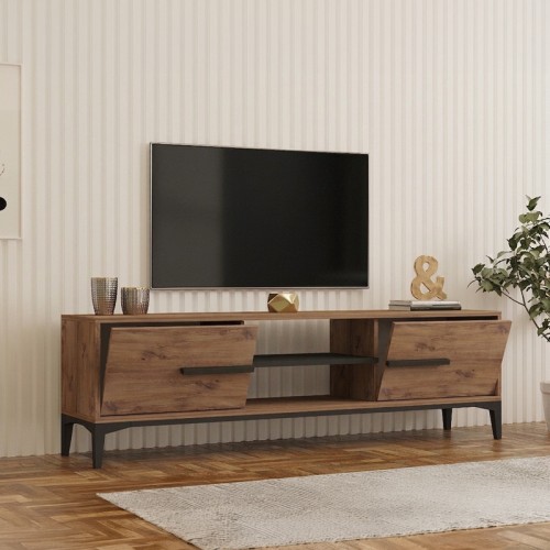 Έπιπλο Τηλεόρασης Eslem Pakoworld Oak Με Ανθρακί 160X34,6X48,1Εκ