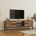Έπιπλο Τηλεόρασης Eslem Pakoworld Oak Με Ανθρακί 160X34,6X48,1Εκ