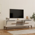 Έπιπλο Τηλεόρασης Eslem Pakoworld Λευκό Με Καρυδί 160X34,6X48,1Εκ