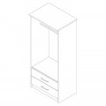 Ντουλάπα Ρούχων Δίφυλλη Olympus Pakoworld Χρώμα Castillo-Toro 81X57X183Εκ