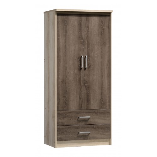 Ντουλάπα Ρούχων Δίφυλλη Olympus Pakoworld Χρώμα Castillo-Toro 81X57X183Εκ