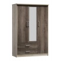 Ντουλάπα Ρούχων Τρίφυλλη Olympus Pakoworld Χρώμα Castillo-Toro 120X57X183Εκ