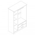 Ντουλάπα Ρούχων Τρίφυλλη Olympus Pakoworld Χρώμα Castillo-Toro 120X57X183Εκ
