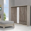 Ντουλάπα Ρούχων Πεντάφυλλη Olympus Pakoworld Χρώμα Castillo-Toro 198X57X183Εκ