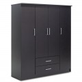 Ντουλάπα Ρούχων Τετράφυλλη Olympus Pakoworld Χρώμα Wenge 159X57X183Εκ