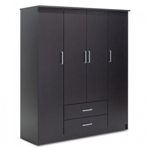 Ντουλάπα Ρούχων Τετράφυλλη Olympus Pakoworld Χρώμα Wenge 159X57X183Εκ