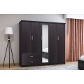 Ντουλάπα Ρούχων Πεντάφυλλη Olympus Pakoworld Χρώμα Wenge 198X57X183Εκ