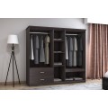 Ντουλάπα Ρούχων Πεντάφυλλη Olympus Pakoworld Χρώμα Wenge 198X57X183Εκ