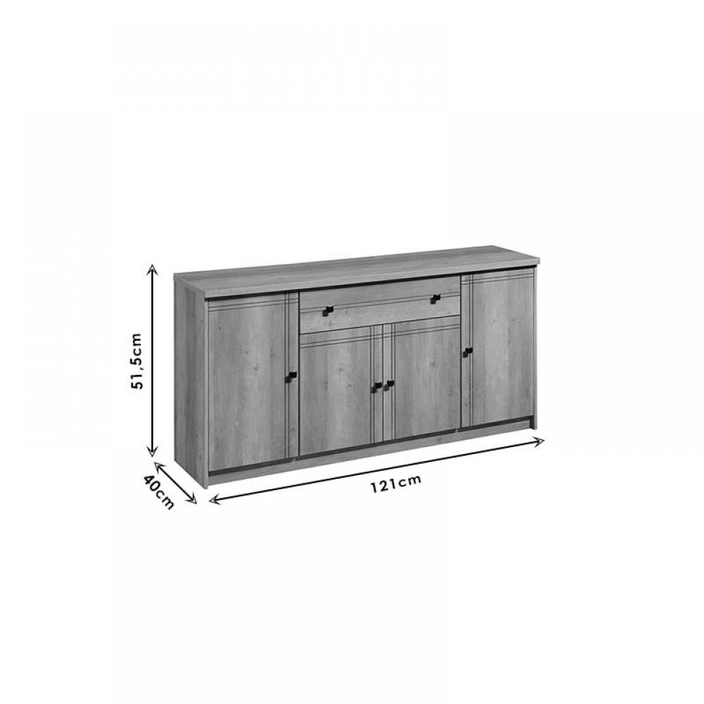 Μπουφές Libby Pakoworld Φυσικό 160X39.5X83Εκ