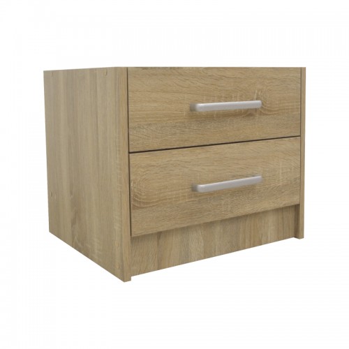 Κομοδίνο Olympus Pakoworld Με 2 Συρτάρια Σε Sonoma Απόχρωση 47.5X40.5X40.5Εκ