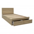 Κρεβάτι Olympus Pakoworld Με Συρτάρι Σε Sonoma Απόχρωση 120X200Εκ