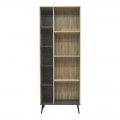 Βιβλιοθήκη Zezan Pakoworld Σε Sonoma-Ανθρακί Απόχρωση 76.5X30X200.5Εκ