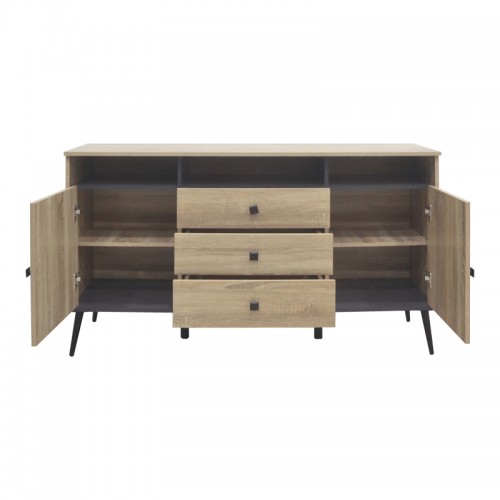 Μπουφές Zezan Pakoworld Σε Sonoma-Ανθρακί Απόχρωση 140.5X41.5X80Εκ