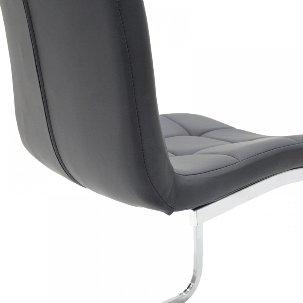 Καρέκλα Darrell Pakoworld Pu Μαύρο-Βάση Χρωμίου 42X49X106Εκ