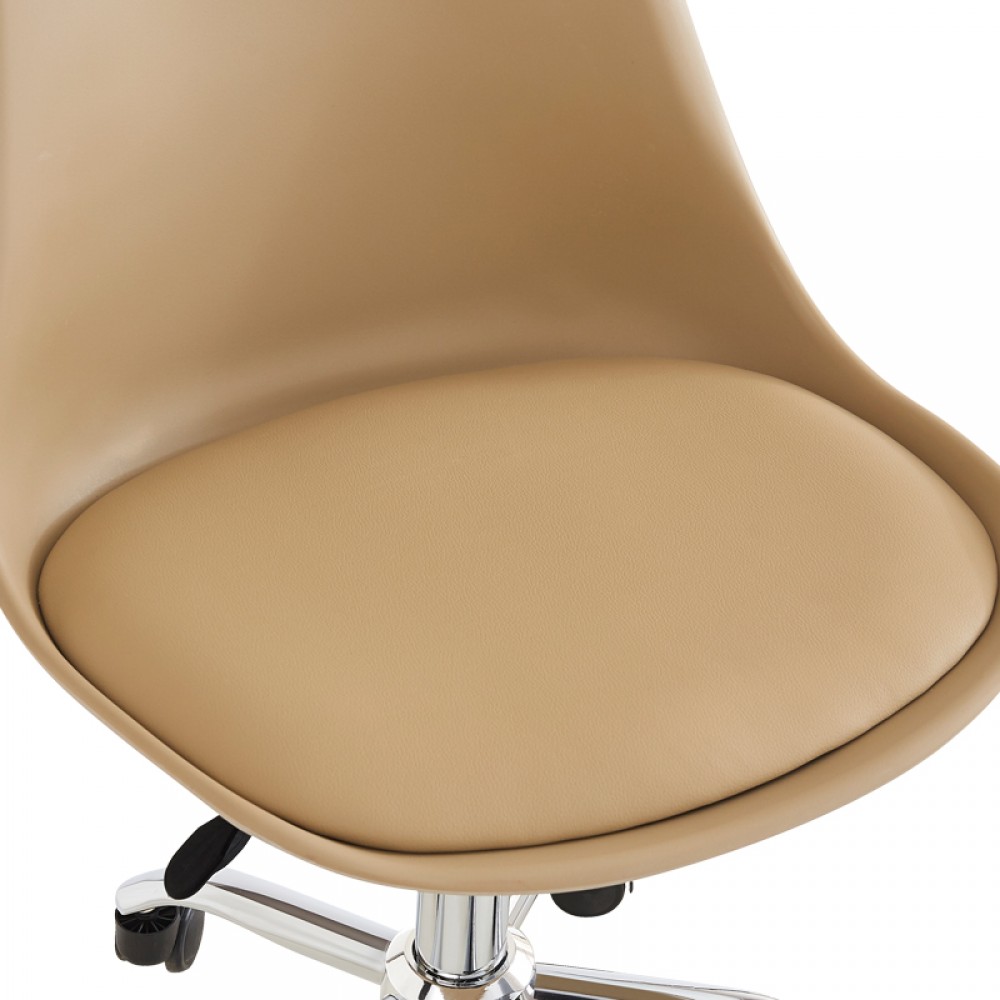 Καρέκλα Γραφείου Εργασίας Gaston Ii Pakoworld Pp-Pu Cappuccino 48X57X77-90Εκ