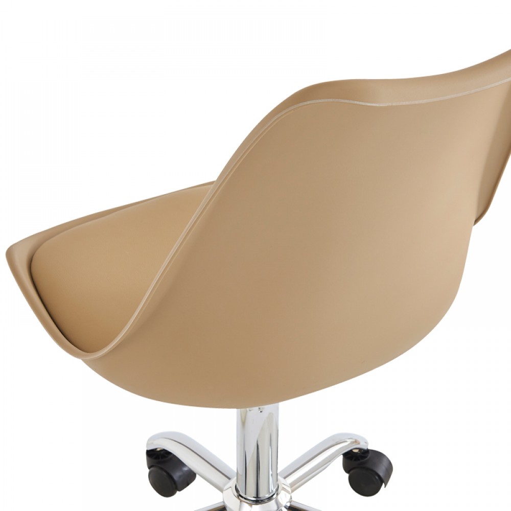 Καρέκλα Γραφείου Εργασίας Gaston Ii Pakoworld Pp-Pu Cappuccino 48X57X77-90Εκ