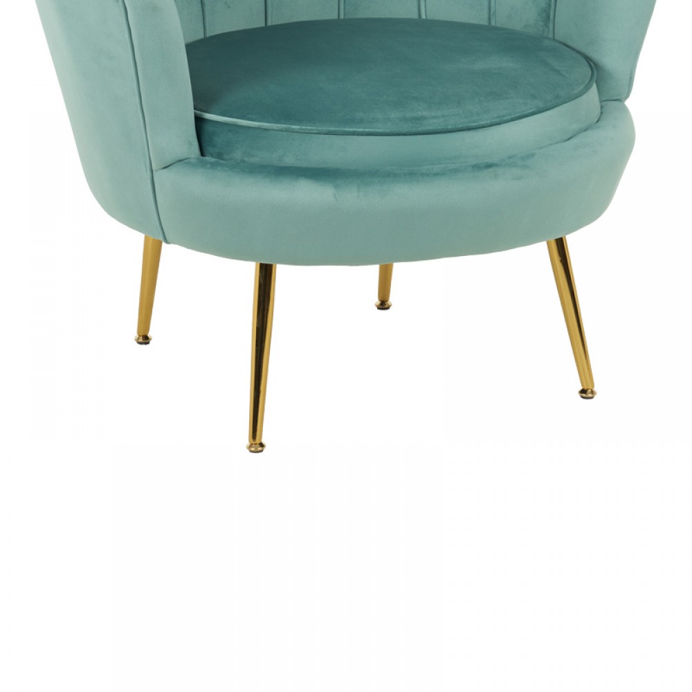 Πολυθρόνα Daimon Pakoworld Βελούδο Σε Φυστικί-Χρυσό Απόχρωση 79X74X78Εκ