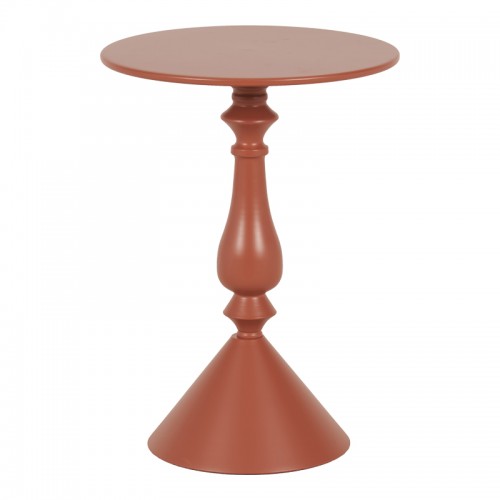 Βοηθητικό Τραπέζι Lalou Pakoworld Μέταλλο Σε Απόχρωση Terracotta Φ40X55Εκ