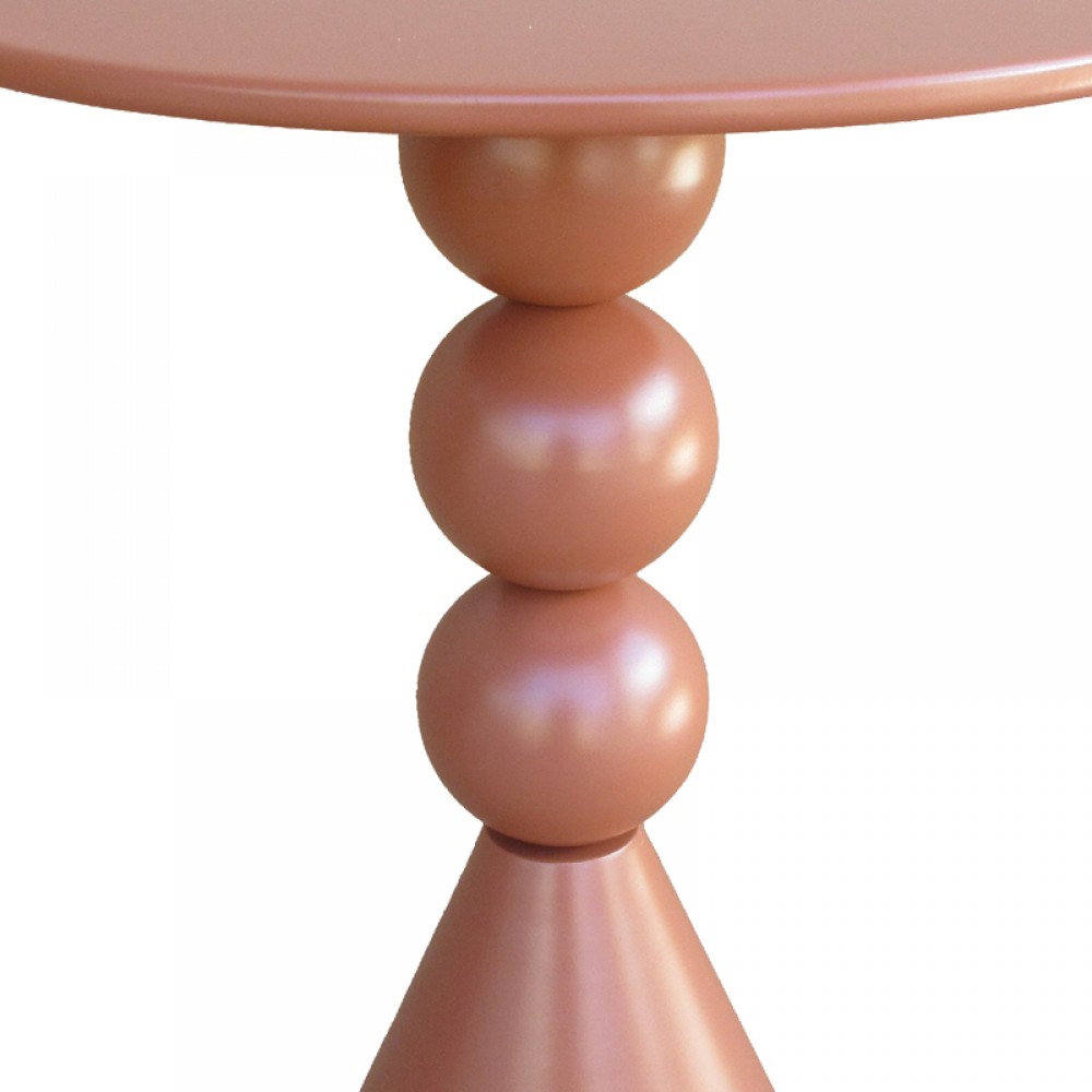 Βοηθητικό Τραπέζι Bilane Pakoworld Μέταλλο Σε Terracotta Απόχρωση Φ39X60Εκ