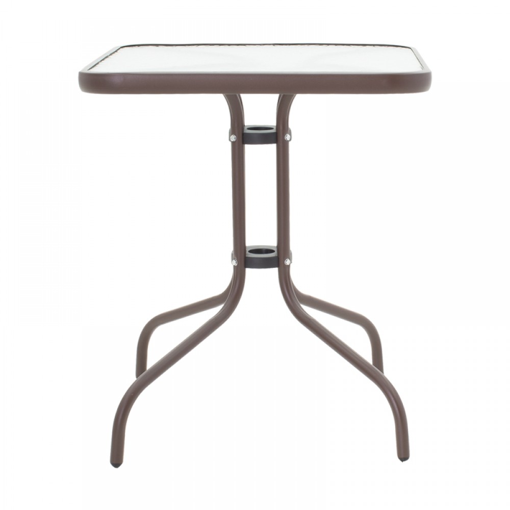 Tραπεζαρία Obbi-Watson Pakoworld Σετ 3Τεμ Καφέ Μέταλλο-Pe Rattan 60X60X70Εκ