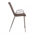 Σκαμπό Μπαρ Μεσαίου Ύψους Calan Pakoworld Σκούρο Καφέ Μέταλλο-Textilene Σε Καφέ Απόχρωση 55X70X114Εκ