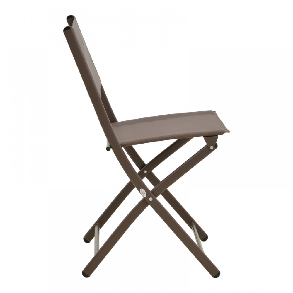 Καρέκλα Jeve Pakoworld Πτυσσόμενη Σαμπανιζέ Μέταλλο Και Textilene 46X51X81Εκ