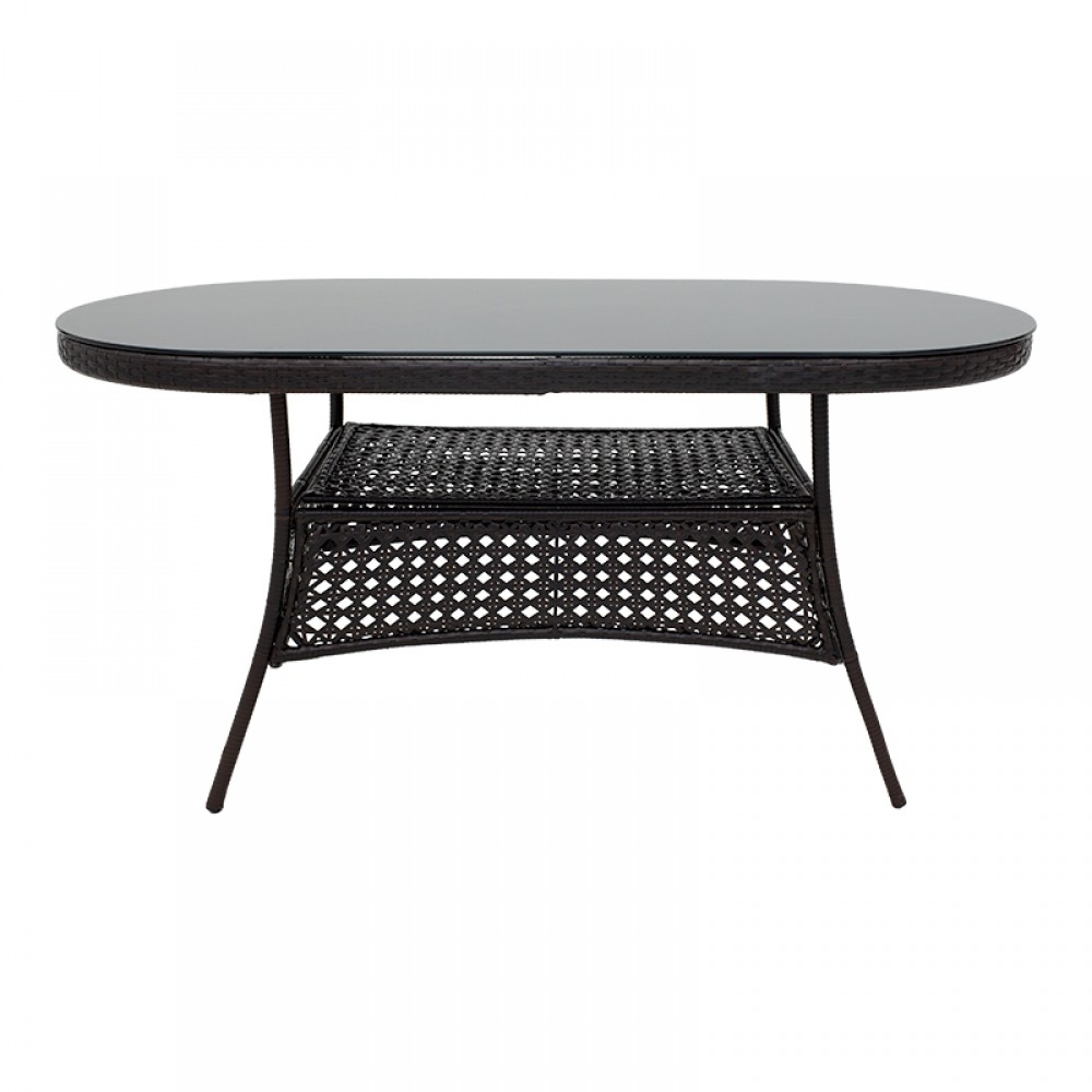 Τραπέζι Κήπου Cellin Pakoworld Μέταλλο-Pe Rattan Καφέ 160X80X77Εκ