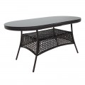 Τραπέζι Κήπου Cellin Pakoworld Μέταλλο-Pe Rattan Καφέ 160X80X77Εκ