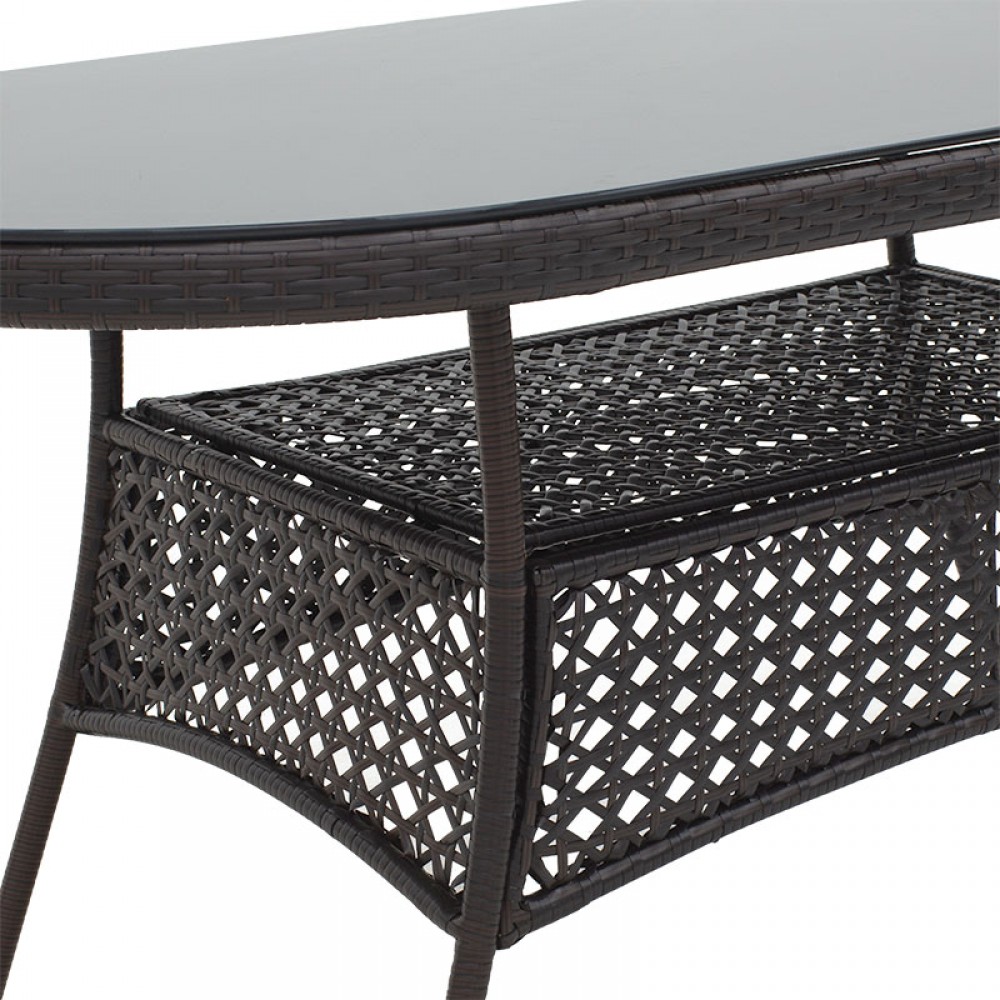 Τραπέζι Κήπου Cellin Pakoworld Μέταλλο-Pe Rattan Καφέ 160X80X77Εκ