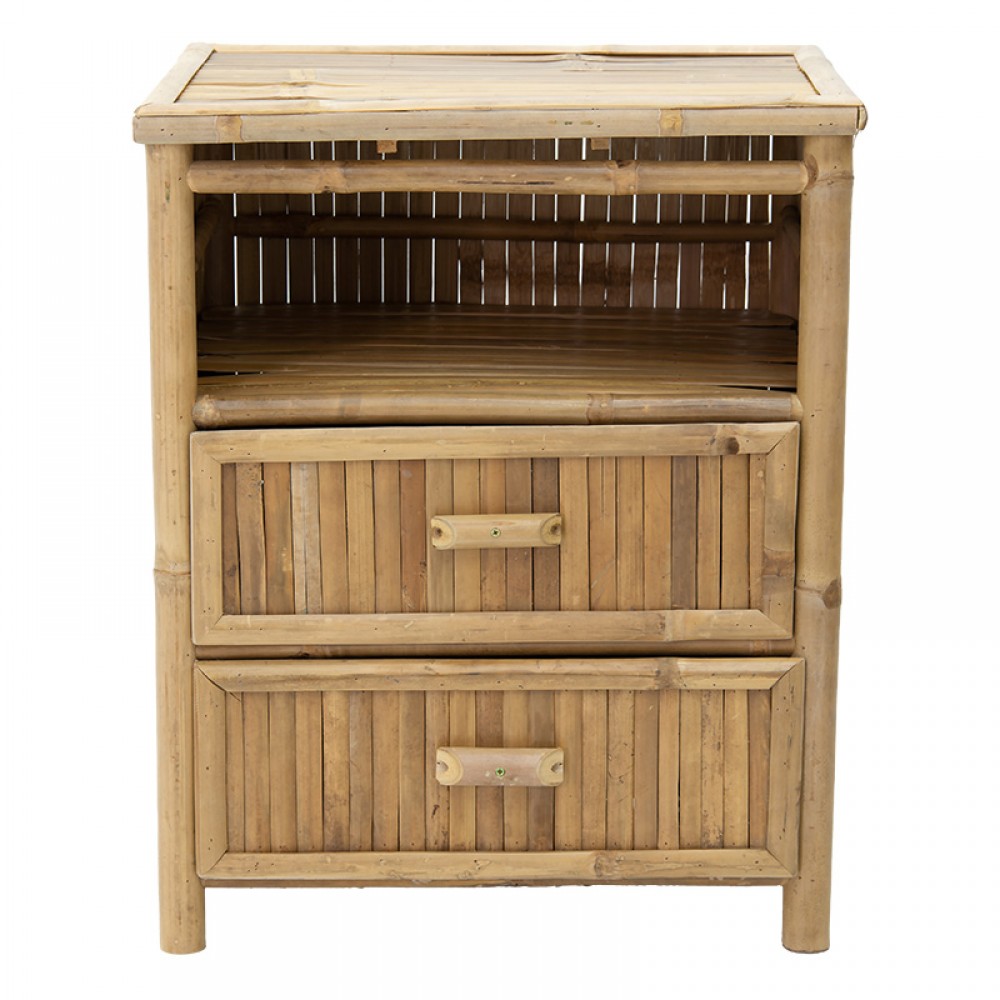 Κομοδίνο Ofra Pakoworld Bamboo Φυσικό 56X46X69Εκ
