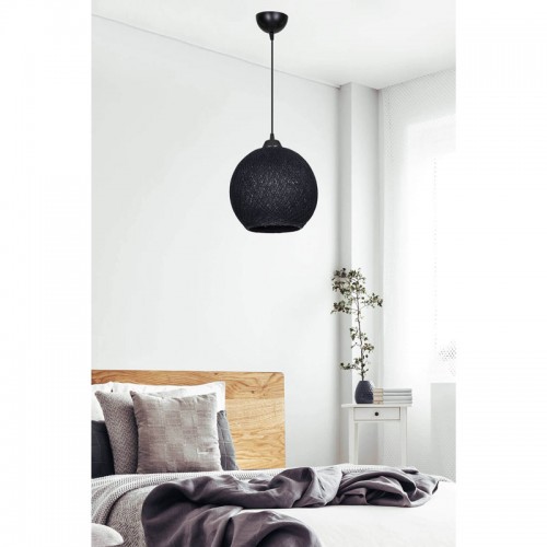 Φωτιστικό Οροφής Μονόφωτο Leshia Pakoworld Ε27 Μαύρο Φ26X26Εκ