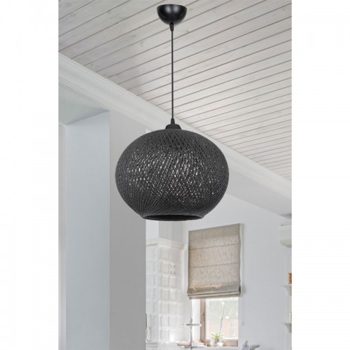 Φωτιστικό Οροφής Μονόφωτο Leshia Pakoworld Ε27 Μαύρο Φ38X38Εκ