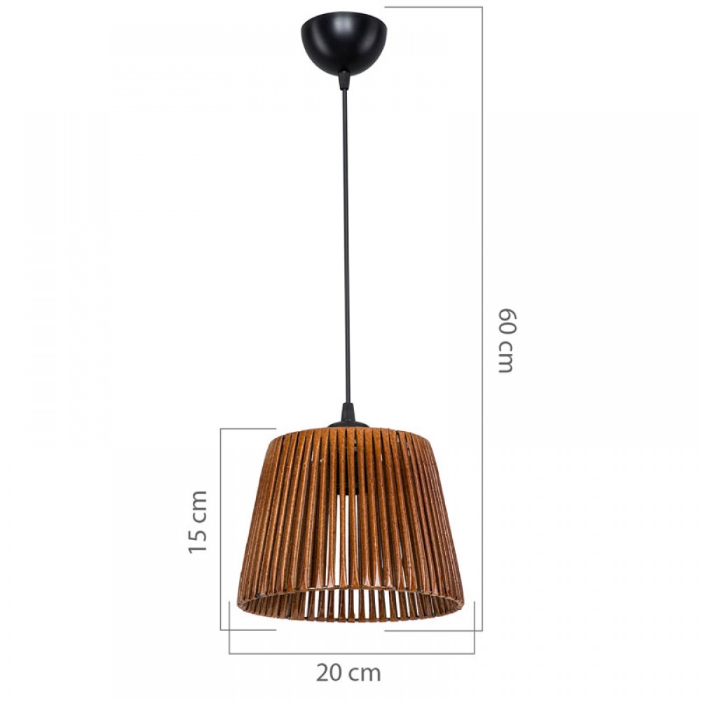 Φωτιστικό Οροφής Μονόφωτο Pwl-1116 Pakoworld Ε27 Καφέ Φ22X60Εκ