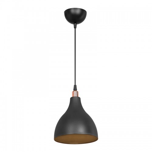 Φωτιστικό Οροφής Μονόφωτο Lofty Pakoworld Ε27 Μαύρο Φ18X22Εκ