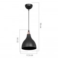 Φωτιστικό Οροφής Μονόφωτο Lofty Pakoworld Ε27 Μαύρο Φ18X22Εκ
