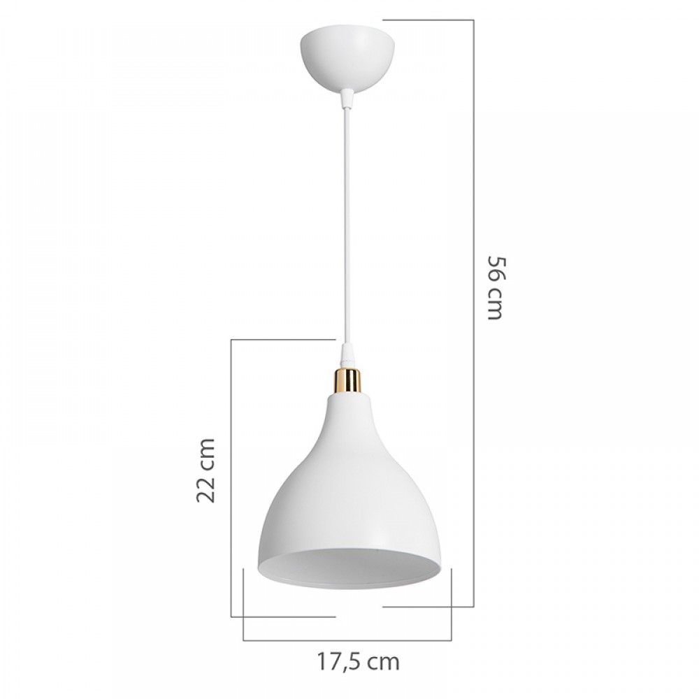 Φωτιστικό Οροφής Μονόφωτο Lofty Pakoworld Ε27 Λευκό Φ18X22Εκ