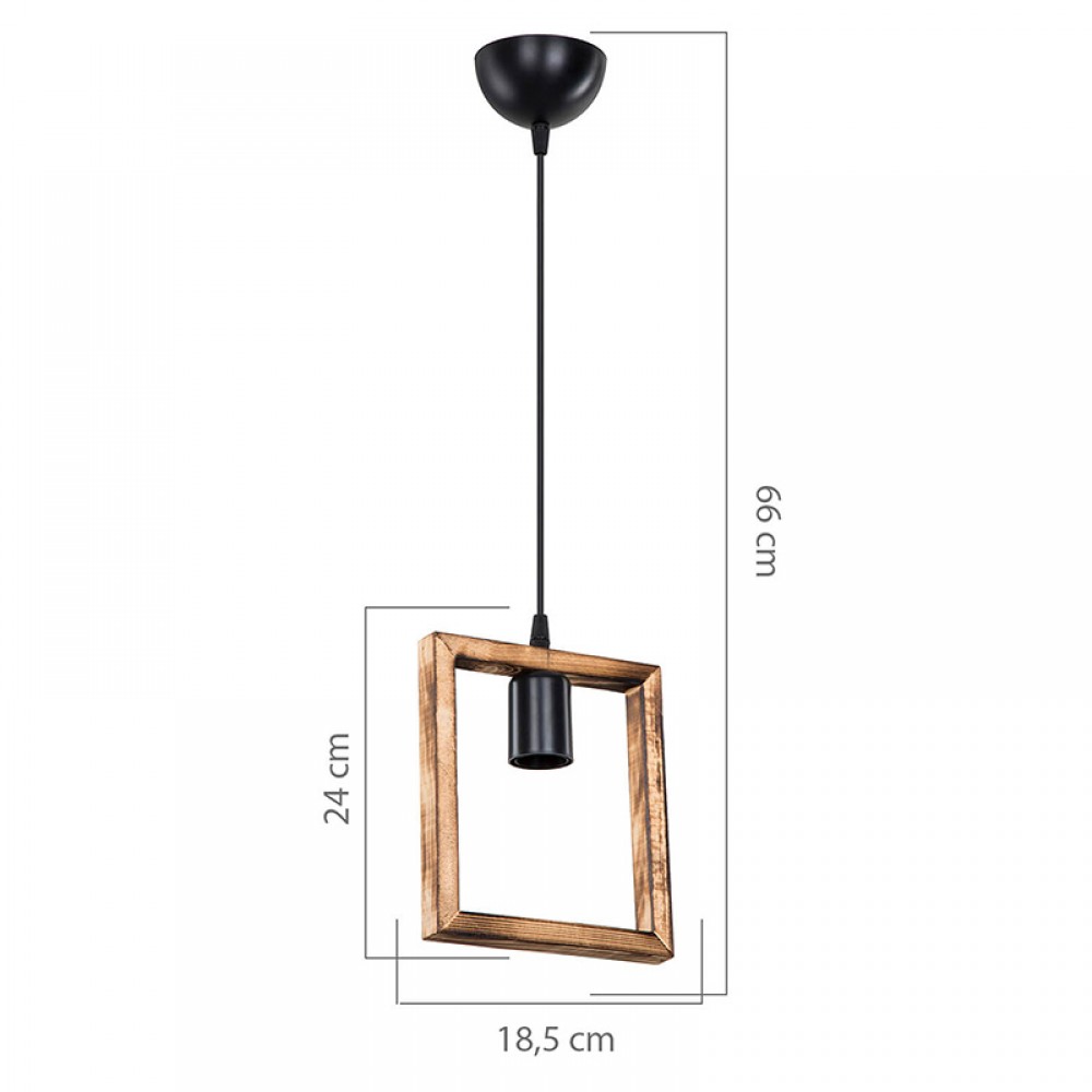 Φωτιστικό Οροφής Μονόφωτο Isolate Pakoworld Ε27 Καρυδί 18.5X3X24Εκ