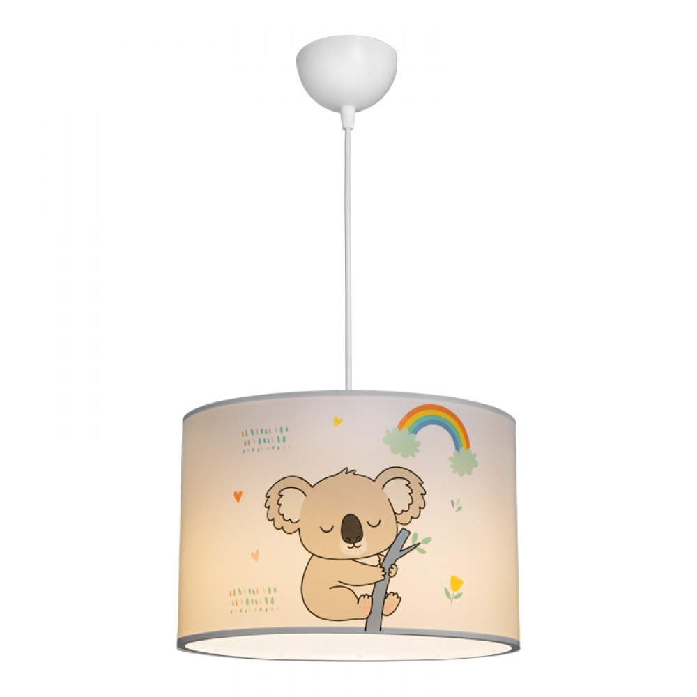 Παιδικό Φωτιστικό Οροφής Koala Pakoworld Led E27 Πολύχρωμο Pvc Φ30X20Εκ