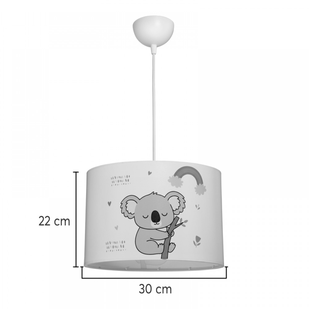 Παιδικό Φωτιστικό Οροφής Koala Pakoworld Led E27 Πολύχρωμο Pvc Φ30X20Εκ