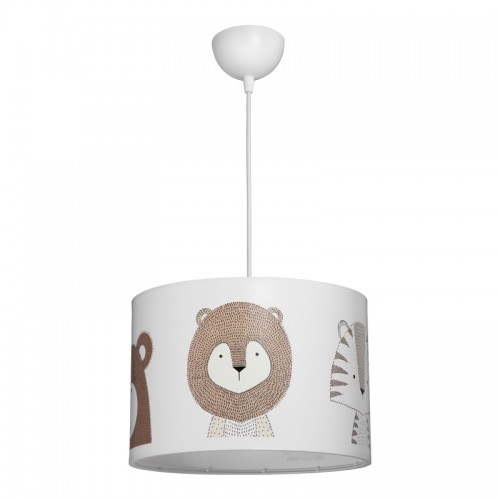 Παιδικό Φωτιστικό Οροφής Safari Pakoworld Led E27 Πολύχρωμο Pvc Φ30X20Εκ