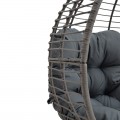 Πολυθρόνα Nestie Pakoworld Wicker Rattan Γκρι-Μεταλλικό Γκρι Πόδι-Γκρι Μαξιλάρι 102X80X155Εκ