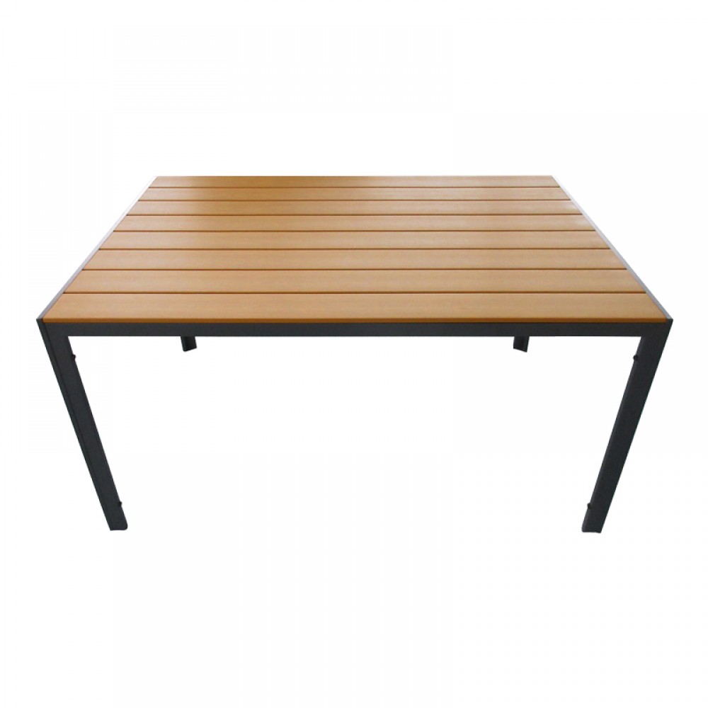 Τραπέζι Nares Pakoworld Αλουμίνιο Ανθρακί-Plywood Φυσικό 180X90X72.5Εκ