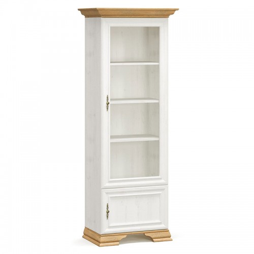 Βιτρίνα Jaden Pakoworld Golden Oak-Λευκό Antique 70,5X43X197,5Εκ