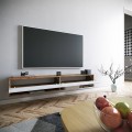 Έπιπλο Τηλεόρασης Επιτοίχιο Handra Pakoworld Λευκό-Oak 180X31,5X29,5Εκ