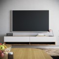 Έπιπλο Τηλεόρασης Επιτοίχιο Handra Pakoworld Λευκό-Oak 180X31,5X29,5Εκ