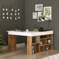 Γραφείο Γωνιακό Rosaline Pakoworld Λευκό-Oak 120X129X72Εκ