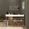 Γραφείο Γωνιακό Rosaline Pakoworld Λευκό-Oak 120X129X72Εκ