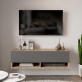 Έπιπλο Τηλεόρασης Επιτοίχιο Handra Pakoworld Ανθρακί-Oak 100X31,5X29Εκ
