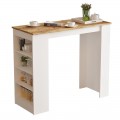 Τραπέζι Μπαρ Riff Pakoworld Λευκό-Oak 120X51.5X101.5Εκ